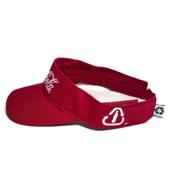 Caps Hats Snapbacks Red Coca Cola Branded Visor Recycled Bottles, - Picture 3 of 14